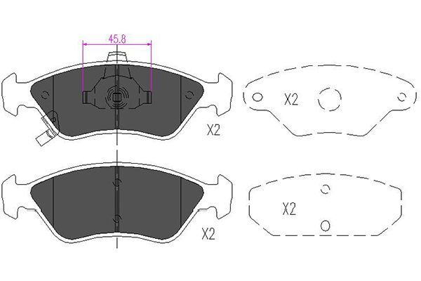 KAVO PARTS Комплект тормозных колодок, дисковый тормоз KBP-4009